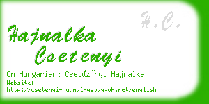 hajnalka csetenyi business card